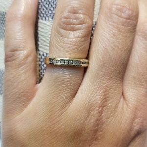 14k half eternity diamond ring